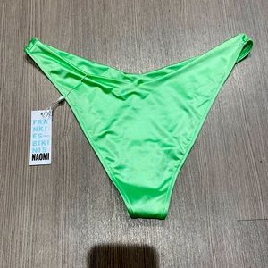 Frankie’s Bikinis satin honeydew color XL Enzo bottoms NWT